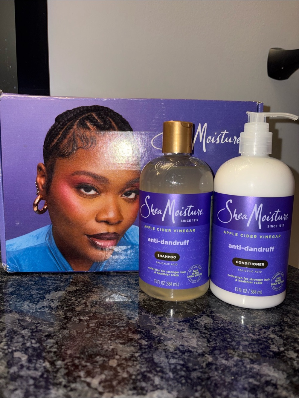 SheaMoisture Anti-Dandruff Shampoo & Conditioner- Itchy Scalp Relief, 13 Oz Ea